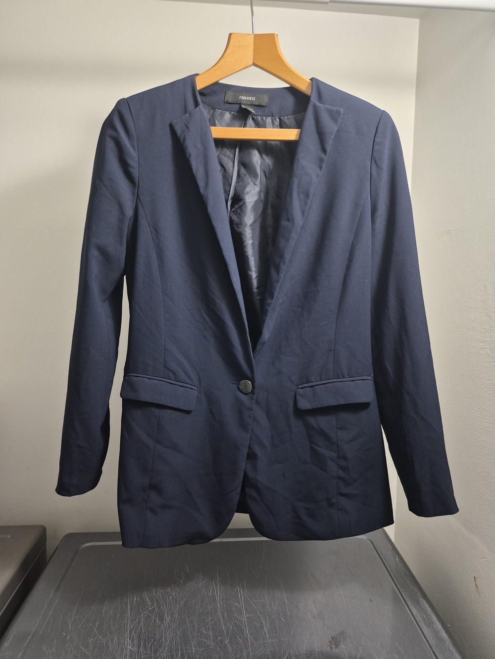 Forever 21 Navy Single-Button Blazer for Women